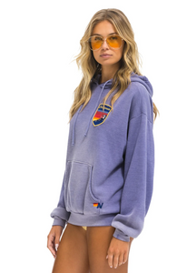 AVIATOR NATION UNISEX CALIFORNIA SKIER PATCH PULLOVER RELAXED HOODIE - FADED GRAPE