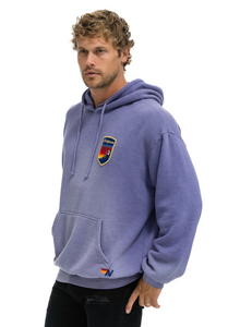 AVIATOR NATION UNISEX CALIFORNIA SKIER PATCH PULLOVER RELAXED HOODIE - FADED GRAPE
