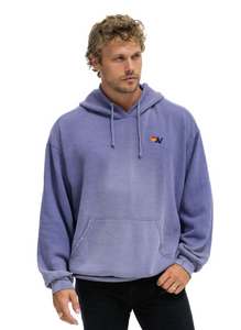 AVIATOR NATION UNISEX ESSENTIAL RELAXED PULLOVER HOODIE - FADED GRAPE