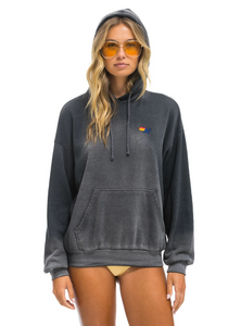 AVIATOR NATION UNISEX ESSENTIAL RELAXED PULLOVER HOODIE - FADED SMOKE