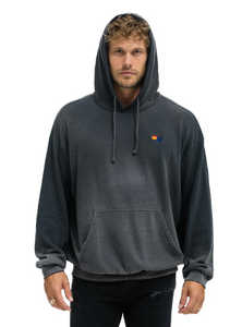 AVIATOR NATION UNISEX ESSENTIAL RELAXED PULLOVER HOODIE - FADED SMOKE