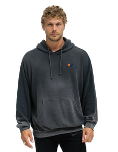 AVIATOR NATION UNISEX ESSENTIAL RELAXED PULLOVER HOODIE - FADED SMOKE