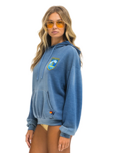 Load image into Gallery viewer, AVIATOR NATION UNISEX SURFER WAVE PATCH PULLOVER RELAXED HOODIE - FADED WATER