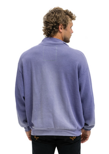 AVIATOR NATION UNISEX ESSENTIAL HALF ZIP RELAXED SWEATSHIRT - FADED GRAPE