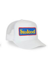Load image into Gallery viewer, Aviator Nation STOKED - VINTAGE LOW RISE TRUCKER IN WHITE