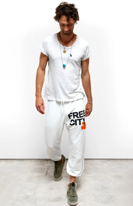 FREE CITY UNISEX LARGE SWEATPANT - CHALK ORANGE