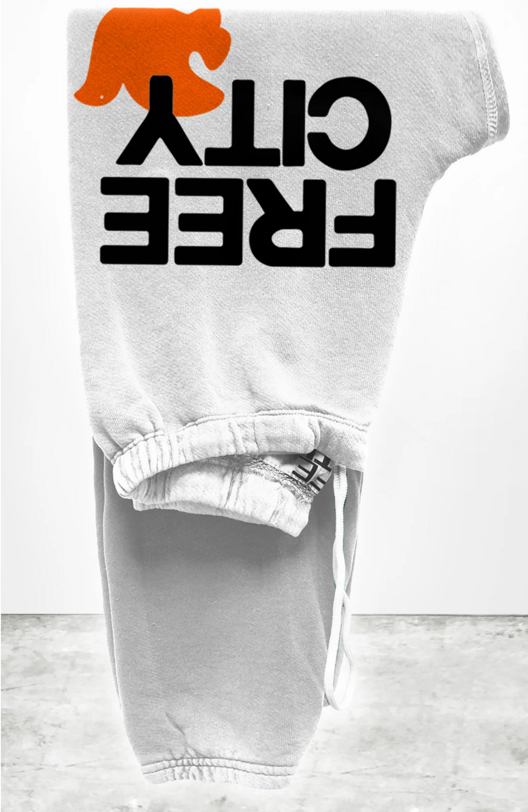FREE CITY UNISEX LARGE SWEATPANT - CHALK ORANGE