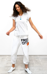 FREE CITY UNISEX LARGE SWEATPANT - CHALK ORANGE