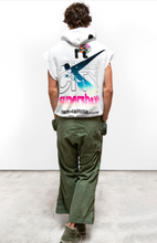 Load image into Gallery viewer, FREE CITY FCTYSUPERSHOP MALIBU HOMESTUD CUTOFF HOODIE IN LAUNDRY WHITES