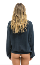 Load image into Gallery viewer, AVIATOR NATION CROSS STRIPE RELAXED PULLOVER HOODIE - CHARCOAL // CHARCOAL