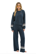 Load image into Gallery viewer, AVIATOR NATION RUGBY STITCH WIDE LEG POCKET SWEATPANTS - CHARCOAL // CHARCOAL