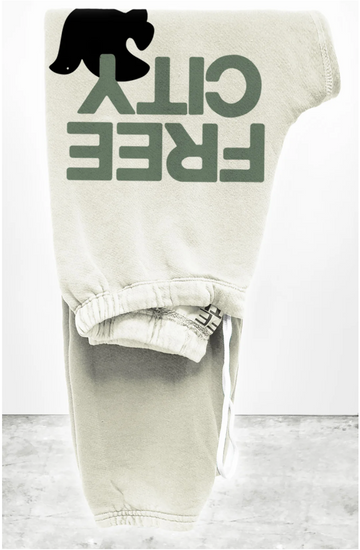 FREE CITY UNISEX LARGE SWEATPANT - CREAMY ARMY