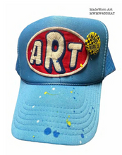 Load image into Gallery viewer, MADEWORN ART TRUCKER HAT LIGHT BLUE