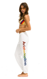 Aviator Nation Logo Sweatpant in White