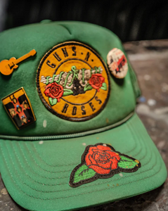 MADEWORN GUNS N' ROSES GREEN TRUCKER