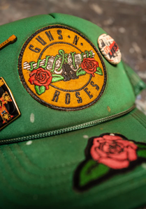 MADEWORN GUNS N' ROSES GREEN TRUCKER