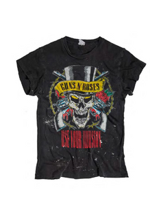 MADEWORN GUNS 'N ROSES CREW TEE IN COAL