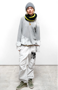 FREE CITY Lucky Rabbits Sweatshirt in HEATHER BLEACHOUT