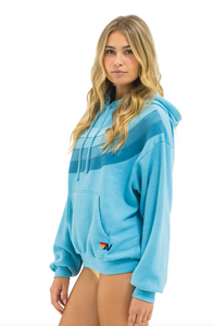 AVIATOR NATION WAVE STRIPE 4 PULLOVER HOODIE RELAXED - AQUAMARINE // AQUA