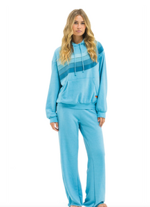 AVIATOR NATION WAVE STRIPE 4 PULLOVER HOODIE RELAXED - AQUAMARINE // AQUA