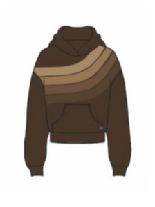 AVIATOR NATION WAVE STRIPE 4 PULLOVER HOODIE RELAXED - CHOCOLATE/ESPRESSO