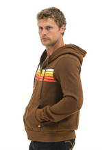 Load image into Gallery viewer, Aviator Nation 5 STRIPE UNISEX HOODIE - CHOCOLATE/WHITE NEON
