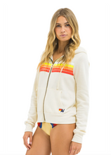 Load image into Gallery viewer, Aviator Nation 5 STRIPE UNISEX HOODIE - VINTAGE WHITE/WHITE NEON
