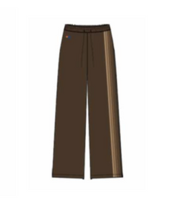 AVIATOR NATION WIDE LEG 5 STRIPE POCKET SWEATPANTS - CHOCOLATE/ESPRESSO