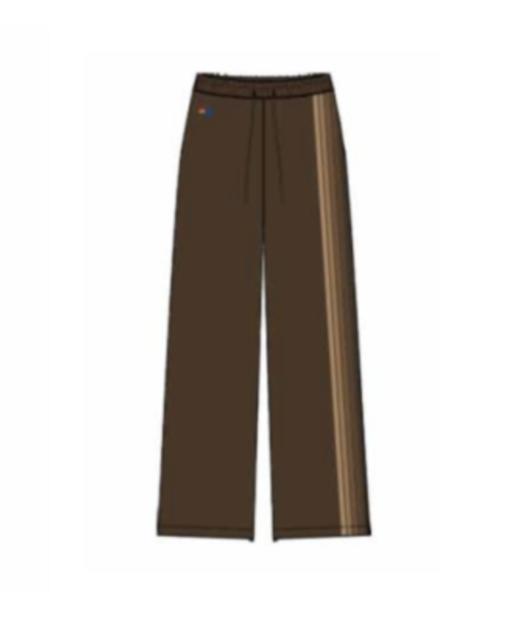 AVIATOR NATION WIDE LEG 5 STRIPE POCKET SWEATPANTS - CHOCOLATE/ESPRESSO