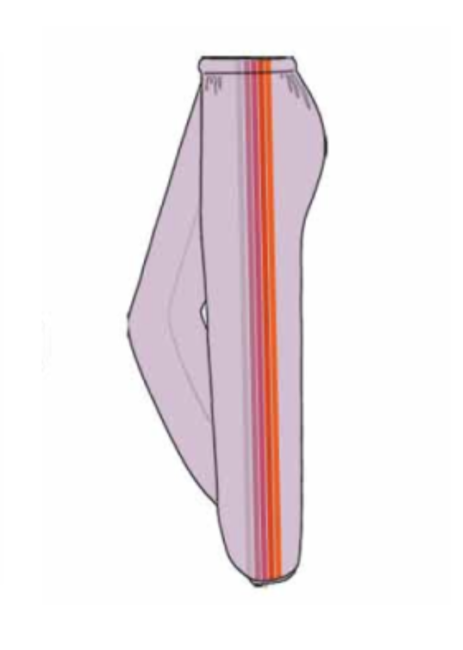Aviator Nation 5 Stripe Sweatpants in MAUVE/MAGENTA ORANGE