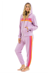 Aviator Nation 5 Stripe Sweatpants in MAUVE/MAGENTA ORANGE