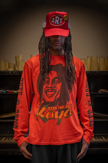 MADEWORN BOB MARLEY KAYA LONG SLEEVE IN CHERRY