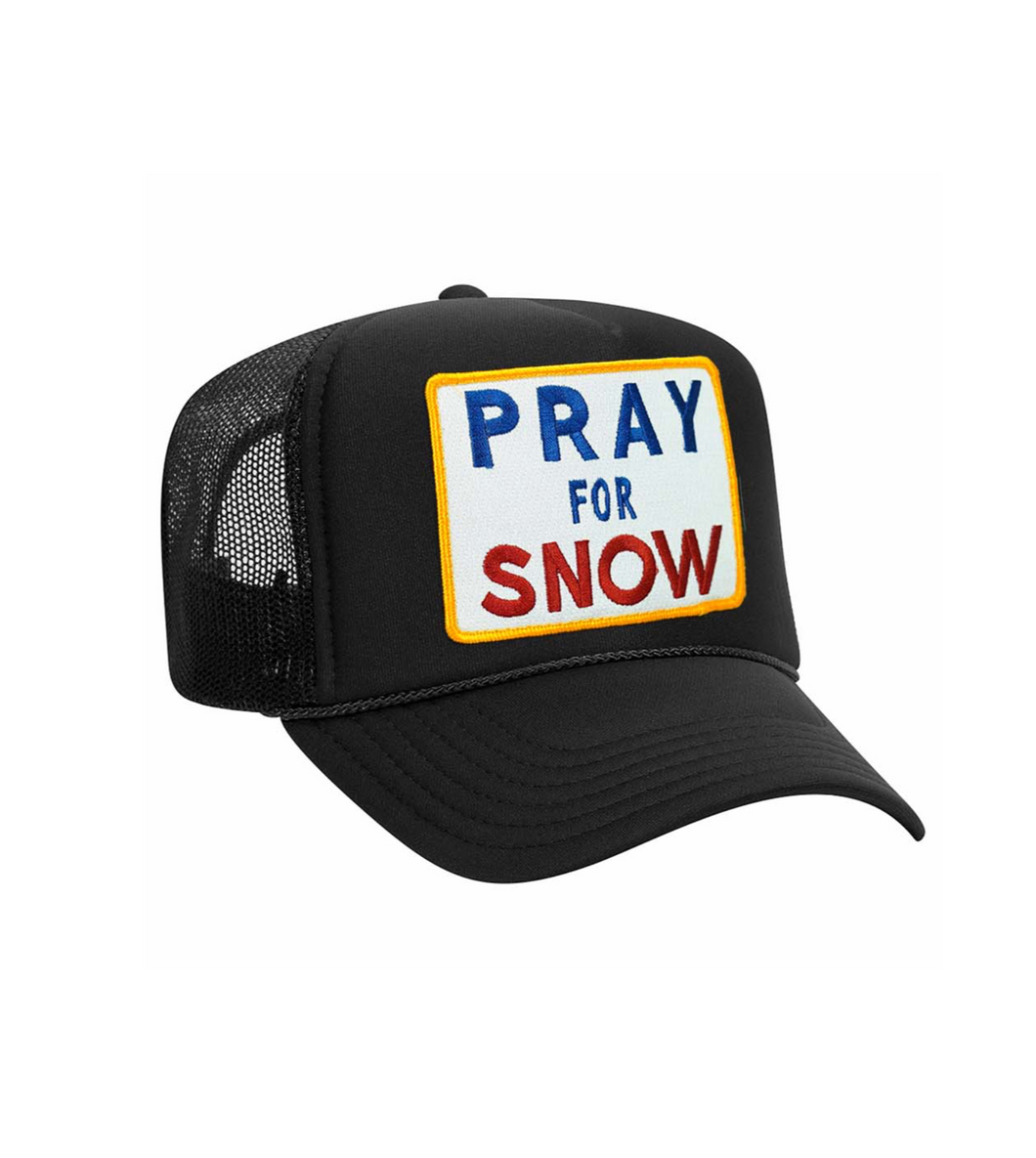 Aviator Nation Pray For Snow Trucker Hat in BLACK