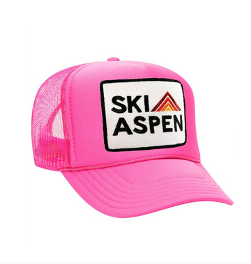 Aviator Nation SKI ASPEN Trucker Hat in NEON PINK