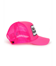 Load image into Gallery viewer, Aviator Nation SKI ASPEN Trucker Hat in NEON PINK