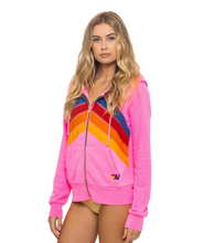 Load image into Gallery viewer, AVIATOR NATION MOUNTAIN STITCH CHEVRON 4 ZIP HOODIE - NEON PINK
