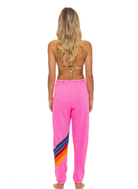 AVIATOR NATION ALL SEASONS CIRCLE CHEVRON SWEATPANTS - NEON PINK