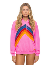 Load image into Gallery viewer, AVIATOR NATION MOUNTAIN STITCH CHEVRON PULLOVER HOODIE RELAXED - NEON PINK