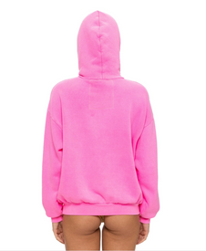 AVIATOR NATION MOUNTAIN STITCH CHEVRON PULLOVER HOODIE RELAXED - NEON PINK