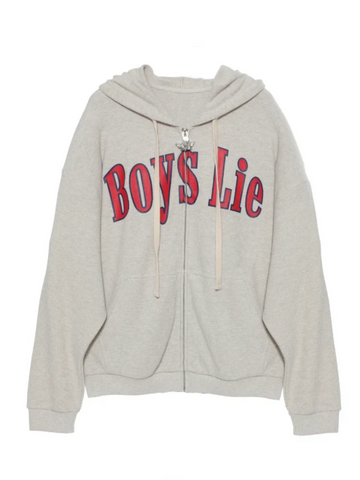BOYS LIE ALL STAR THERMAL HARLEY ZIP UP HOODIE IN ASH GREY