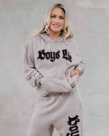BOYS LIE ROCKER RACER HOODIE IN TAUPE
