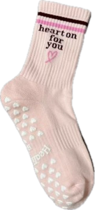 SINGER22 Exclusive Healing Heels Embroidered Heart On For You Socks
