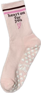 SINGER22 Exclusive Healing Heels Embroidered Heart On For You Socks