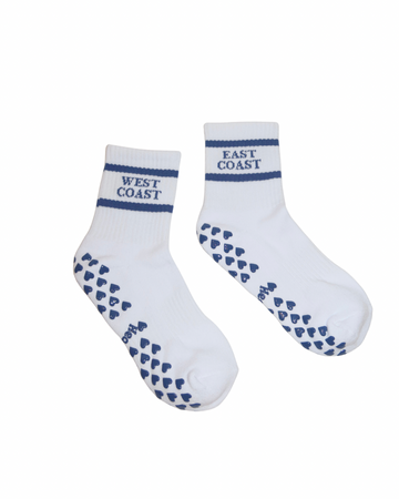 SINGER22 Exclusive Healing Heels East Coast West Coast Socks White Navy