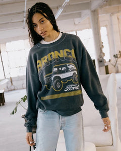 SINGER22 EXCLUSIVE as seen on Shop W Caroline JUNK  FOOD UNISEX BRONCO POWERED BY FORD FLEA MARKET FLEECE CREW SWEATSHIRT ships in 2 weeks