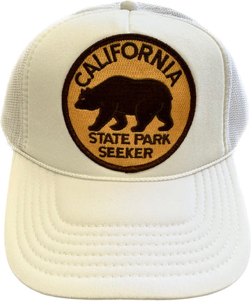 AVIATOR NATION STATE PARK SEEKER VINTAGE TRUCKER HAT IN WHITE
