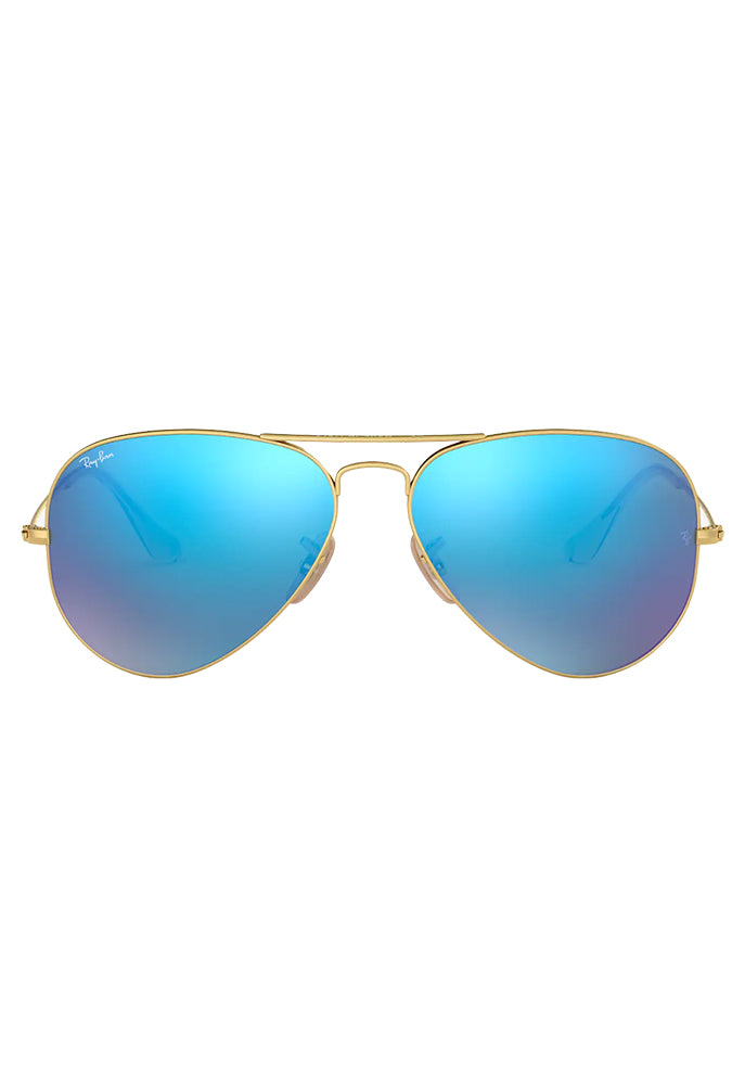 Ray-Ban Aviator Large Metal Sunglasses 58mm in Grey Mirror Blue
