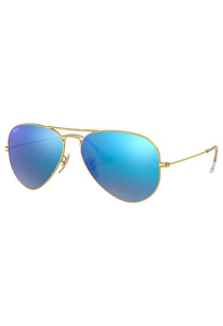 Ray-Ban Aviator Large Metal Sunglasses 58mm in Grey Mirror Blue