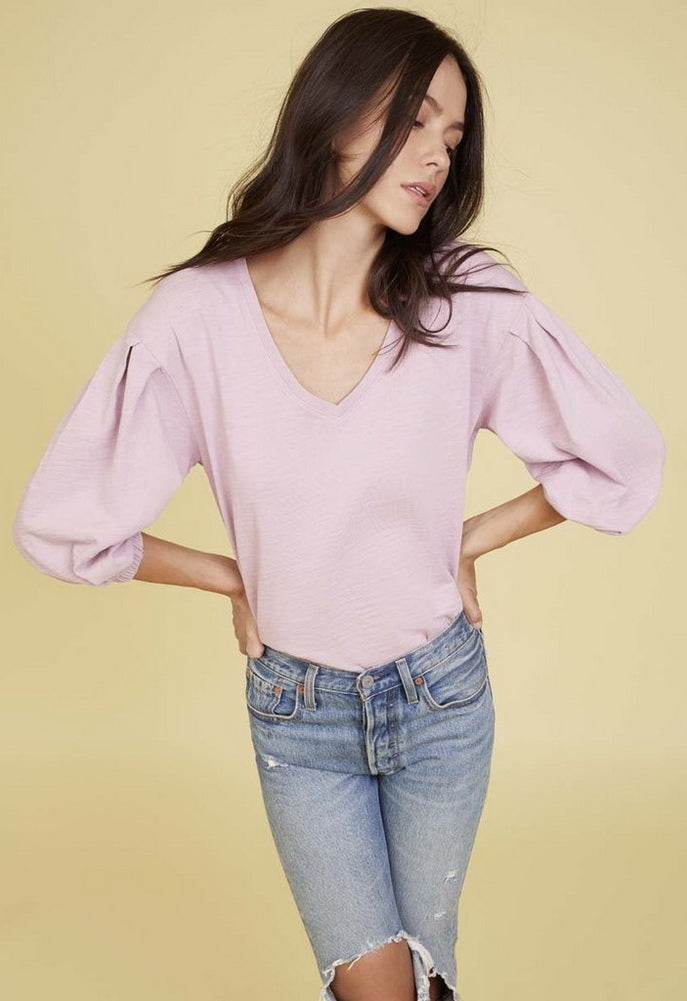 Nation Ltd Poppy Gathered Sleeve Tee