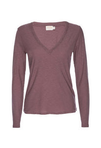 Nation Ltd Blair Ultra Deep V Long Sleeve Tee